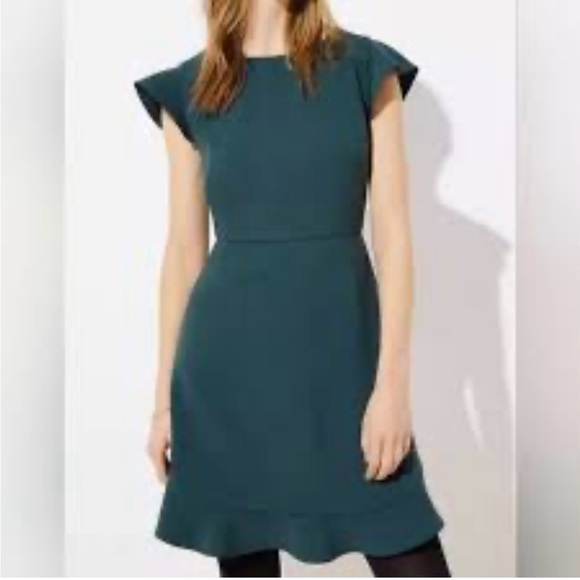 Women’s LOFT Pretty Green Dress Size 2 - Picture 9 of 10